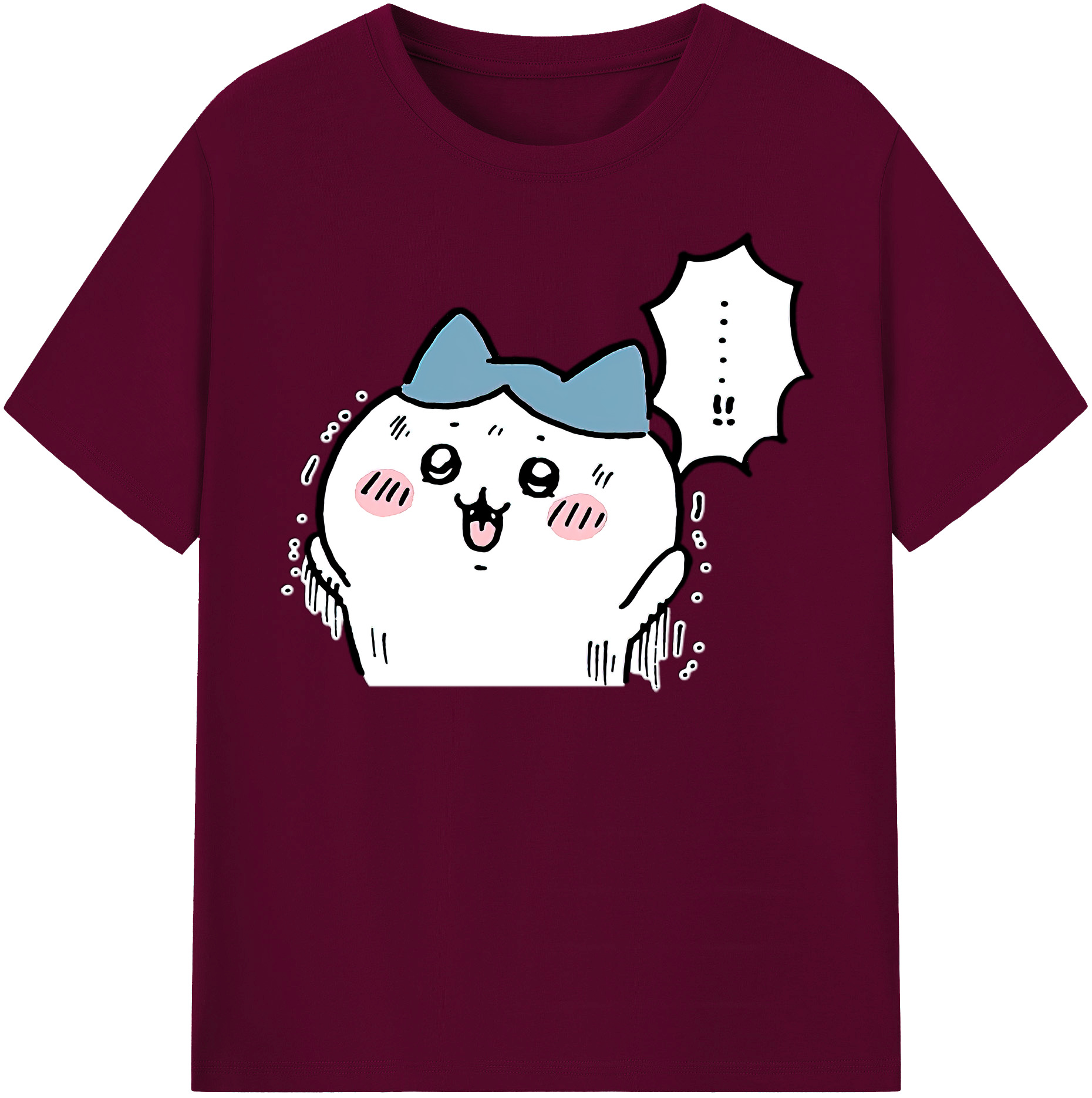 （画像用） ちいかわ ハチワレ Chii-kawa hachiware レディースカジュアルプリントTシャツ（綿100％）